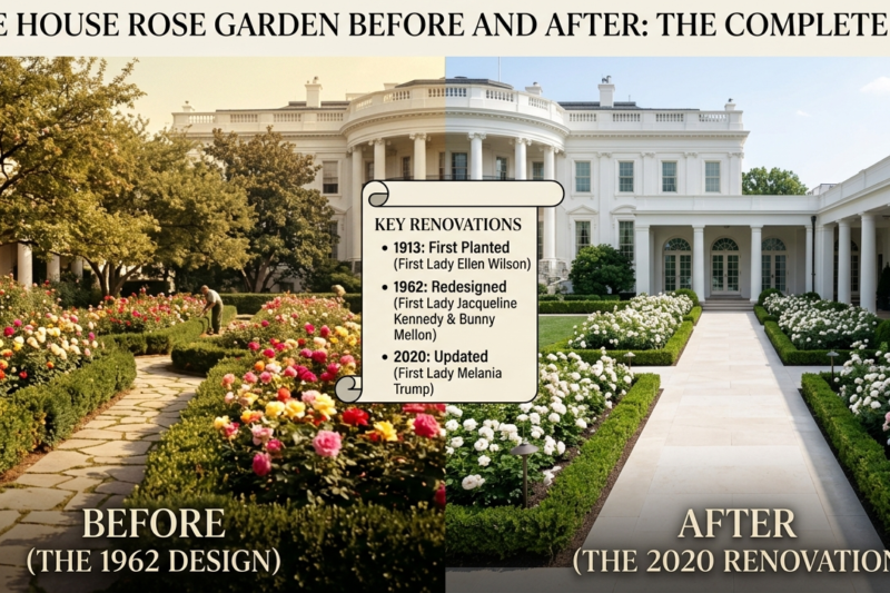 White House Rose Garden Before and After